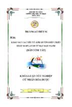 Khảo sát một số yếu tố ảnh hưởng đến chiết xuất isoflavon từ hạt đậu nành..