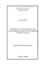 Biện pháp quản lý hoạt động giáo dục hướng nghiệp tại trường trung học phổ thông ngũ hành sơn thành phố đà nẵng.