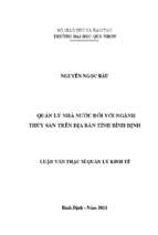 Quản lý nhà nước đối với ngành thủy sản trên địa bàn tỉnh bình định