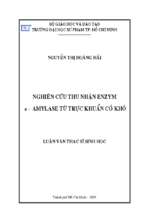 Nghiên cứu thu nhận enzym α–amylase từ trực khuẩn cỏ khô..