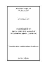 Nghệ thuật tự sự trong thiên thần sám hối và giã biệt bóng tối của tạ duy anh.