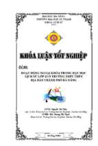 Hoạt động ngoại khóa trong dạy học lịch sử lớp 11 trường thpt trên địa bàn thành phố đà nẵng.