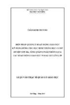 Biện pháp quản lý hoạt động giáo dục kỹ năng sống cho học sinh trung học cơ sở huyện sơn hà, tỉnh quảng ngãi thông qua các hoạt động giáo dục ngoài giờ lên lớp..
