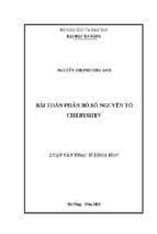 Bài toán phân bố số nguyên tố chebyshev.