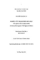 Nghiên cứu thành phần hoá học của quả cây cọ hạ long (livistona halongensis t.h.nguyen  kiew).