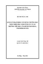 Quản lý hoạt động xây dựng trường học thân thiện học sinh tích cực ở các trường tiểu học của huyện bàu bàng, tỉnh bình dương_1