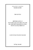 Biện pháp quản lý hoạt động giáo dục pháp luật cho học sinh thpt thành phố đà nẵng trong giai đoạn hiện nay..