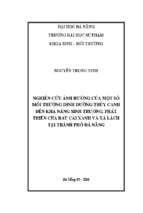 Nghiên cứu ảnh hưởng của một số môi trường dinh dưỡng thủy canh đến khả năng sinh trưởng và phát triển của rau cải xanh và xà lách tại thành phố đà nẵng.