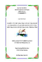 Nghiên cứu việc khai thác mỏ sắt thạch khê và ảnh hưởng của nó đến nguồn nước vùng biển thạch hải, huyện thạch hà, tỉnh hà tĩnh.