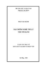 Đặc điểm nghệ thuật thơ tế hanh.