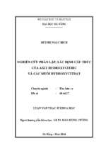 Nghiên cứu phân lập, xác định cấu trúc của axit hydroxycitric và các muối hydroxycitrat....