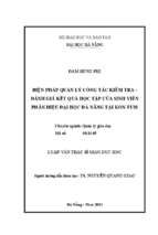 Biện pháp quản lý công tác kiểm tra   đánh giá kết quả học tập của sinh viên phân hiệu đại học đà nẵng tại kon tum.
