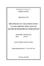 Biện pháp quản lý hoạt động tự học của học sinh phổ thông dân tộc bán trú huyện konplông tỉnh kon tum..