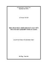 Biện pháp phát triển đội ngũ giáo viên thcs huyện tịnh biên tỉnh an giang.