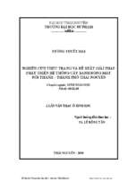 Nghiên cứu  thực trạng và đề xuất giải pháp phát triển hệ thống cây xanh bóng mát nội thành,  thành phố thái nguyên