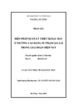 Biện pháp quản lý thiết bị dạy học ở trường cao đẳng sư phạm gia lai trong giai đoạn hiện nay..
