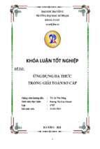 Ứng dụng đa thức trong giải toán sơ cấp