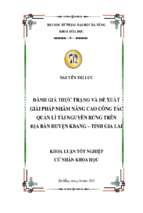 Đánh giá thực trạng và đề xuất giải pháp nhằm nâng cao công tác quản lý tài nguyên rừng trên địa bàn huyện kbang  tỉnh gia lai.