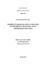 Nghiên cứu đánh giá chất lượng một số chế phẩm sử dụng hoạt dược amoxicillin ở đà nẵng.