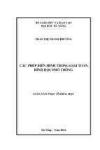 Các phép biến hình trong giải toán hình học phổ thông..