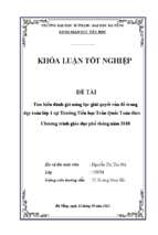 Tìm hiểu đánh giá năng lực giải quyết vấn đề trong dạy toán lớp 1 tại trường tiểu học trần quốc toản theo chương trình giáo dục phổ thông năm 2018