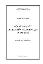 Một số tính chất của hàm biến phân chính quy và ứng dụng...