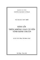 Hàm lồi trên không gian tuyến tính định chuẩn