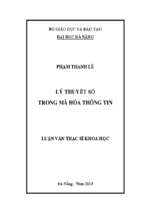 Lý thuyết số trong mã hóa thông tin..