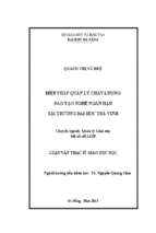 Biện pháp quản lý chất lượng đào tạo nghề ngắn hạn tại trường đại học trà vinh.