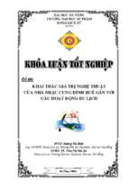 Khai thác giá trị nghệ thuật của nhã nhạc cung đình huế gắn với các hoạt động du lịch..