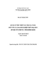 Quản lý thu thuế giá trị gia tăng đối với các doanh nghiệp trên địa bàn huyện tuy phước, tỉnh bình định