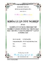 Nghiên cứu sử dung phối hợp thí nghiệm và bảng tương tác trong dạy học chương cảm ứng điện từ vật lý 11   nâng cao.