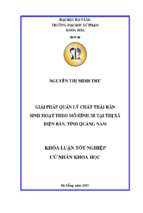 Giải pháp quản lý chất thải rắn sinh hoạt theo mô hình 3r tại thị xã điện bàn, tỉnh quảng nam.