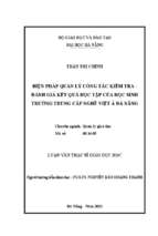 Biện pháp quản lý công tác kiểm tra – đánh giá kết quả học tập của học sinh tại trường trung cấp nghề việt á.