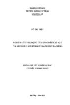 Nghiên cứu tác động của enso đến khí hậu và sản xuất, đời sống ở thành phố đà nẵng.