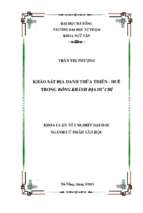 Khảo sát địa danh thừa thiên   huế trong đồng khánh địa dư chí.