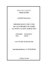 Biện pháp quản lý chất lượng đào tạo nghề điện công nghiệp tại trường cao đẳng nghề đà nẵng..