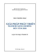 Giải pháp phát triển ngành du lịch lâm đồng đến năm 2020