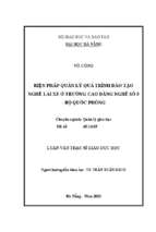 Biện pháp quản lý quá trình đào tạo nghề lái xe ở trường cao đẳng nghề số 5 bộ quốc phòng.