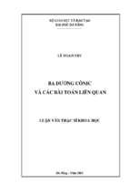 Ba đường cônic và các bài toán liên quan..