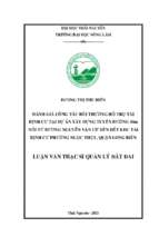 Đánh giá công tác bồi thường hỗ trợ tái định cư dự án xây dựng tuyến đường 40m nối từ đường nguyễn văn cừ đến hết khu tái định cư phường ngọc thụy, quận long biên