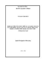 Đánh giá tiềm năng phát triển du lịch sinh thái dựa vào cộng đồng tại làng gò cỏ thuộc thôn long thạnh ii, phường phổ thạnh, thị xã đức phổ, tỉnh quảng ngãi.