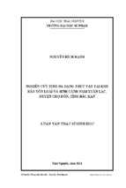Nghiên cứu tính đa dạng thực vật tại khu bảo tồn loài và sinh cảnh nam xuân lạc, huyện chợ đồn, tỉnh bắc kạn