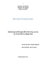 Ảnh hưởng của phật giáo đối với đời sống văn hóa của cư dân hội an, quảng nam.