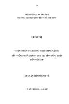 Hoàn thiện hoạt động marketing xã hội sản phẩm thuốc tránh thai tại tỉnh đồng tháp đến năm 2020