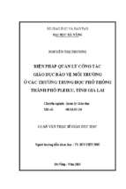 Biện pháp quản lý công tác giáo dục bảo vệ môi trường ở các trường trung học phổ thông thành phố pleiku, tỉnh gia lai..