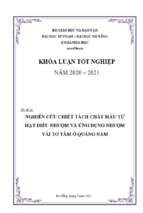Nghiên cứu chiết tách chất màu từ hạt điều nhuộm và ứng dụng nhuộm vải tơ tằm ở quảng nam