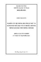 Nghiên cứu hệ thống hóa thuật ngữ và danh pháp hóa học vô cơ trong chương trình giáo dục phổ thông mới 2018