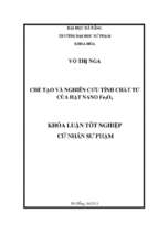 Chế tạo và nghiên cứu tính chất từ của hạt nano fe3o4.