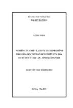 Nghiên cứu chiết tách và xác định thành phần hóa học một số dịch chiết của hoa đu đủ đực ở đại lộc, tỉnh quảng nam..